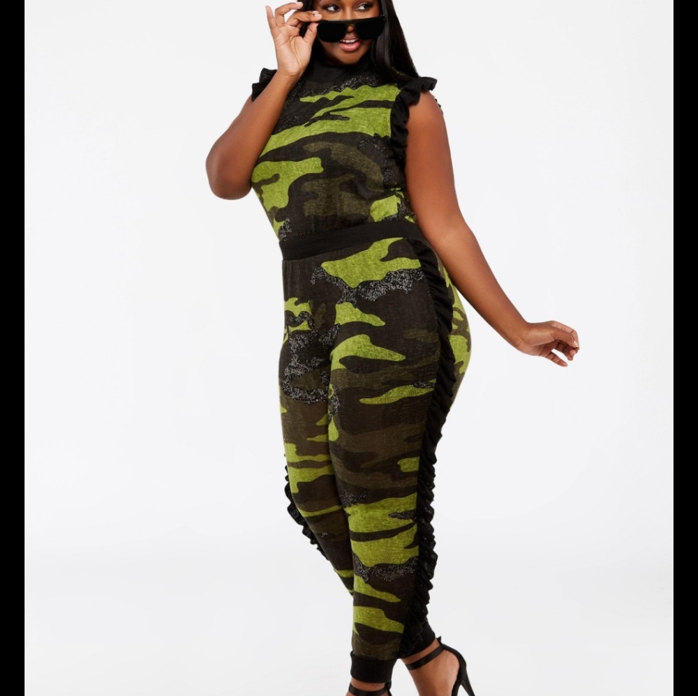 Camo print jumpsuit